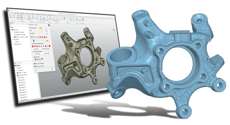 Quicksurface: aus einem Scan-Netz wird eine bearbeitbare CAD-Geometrie